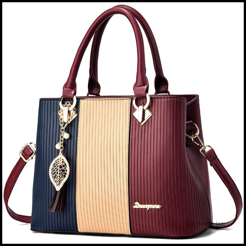 Leather Tote Shoulder Bag Medium Satchel Purse Top Handle Women's Handbag